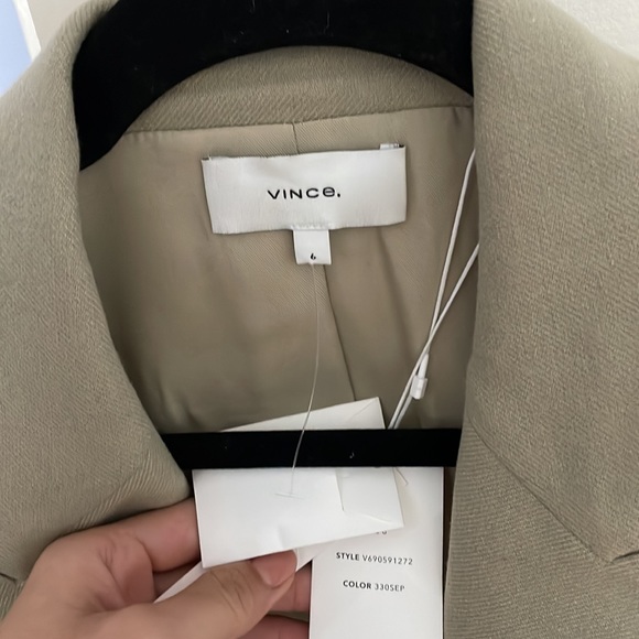 NWT VINCE Women's Double-breasted Twill Blazer - Picture 6 of 7